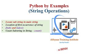 12 Find index of Substring in Python  Count Character in String  Python Tutorial for Beginners [upl. by Joceline999]