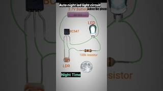 Auto night led light circuit  LDR sensor  LDR Project youtubeshorts shortsfeed viral youtube [upl. by Naul]