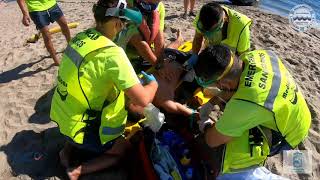 Simulacro de Salvamento y Socorrismo con Dron en Playas de FUENGIROLA 2020 🏊🏻🚁 [upl. by Inait]