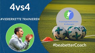 Fussballtraining Spielform 4vs4 auf 2 Tore Viererkette trainieren [upl. by Behlke358]