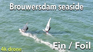 Brouwersdam seaside fin foil just for fun windsurf windfoil  4K [upl. by Roane144]