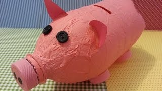 TUTORIAL SALVADANAIO con una BOTTIGLIA di plastica rIcIcLoDiY [upl. by Nonarb973]