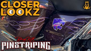 PINSTRIPING A KANSAS STATE HARLEY W BRIAN KITE  CLOSER LOOKZ 2 Rogers AR [upl. by Nalniuq]