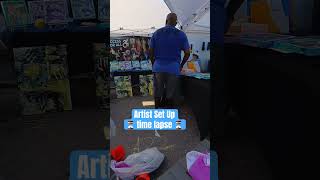 Abstract artist setup in local market downtown Saint Petersburg 🌹 disabledartist [upl. by Negem]