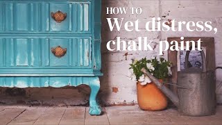 A simple way to distress chalk painted furniture [upl. by Ivzt]