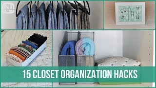 15 CLOSET ORGANIZATION HACKS  How to organize your closet  OrgaNatic [upl. by Neelear]