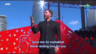 National Anthem of Azerbaijan F1 2024  LYRICS amp TRANSLATION Nadir Rüstəmli Formula 1 Azerbaijan GP [upl. by Nica451]