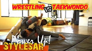 Wrestling vs Taekwondo Takedowns and Kicking Techniques [upl. by Olivia]