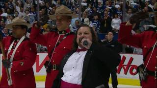 Canucks Vs Blackhawks  Game 5 Intro and National Anthems in HD [upl. by Tedder]