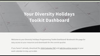 Diversity Holidays Calendar and Toolkit [upl. by Olive551]