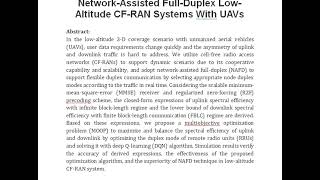 Optimization of Node Duplex Mode for Network Assisted Full Duplex Low Altitude CF RAN Systems With U [upl. by Wershba98]