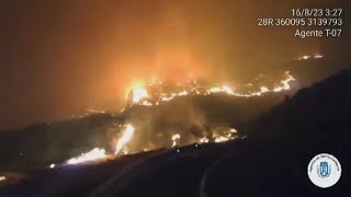 Spagna grande incendio boschivo sullisola di Tenerife [upl. by Asenej]