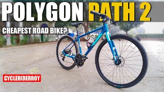 Polygon Path 2 2023 24 Shimano Gears Hybrid Road Cycle Under Rs40000 In India [upl. by Mortie]