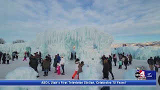 Utah Ice Castles coming to life in Midway [upl. by Nosde]