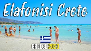 Elafonisi Beach Crete 4k walk they wont let you to the beach with your car Kreta Greece 2023 [upl. by Laehcimaj]