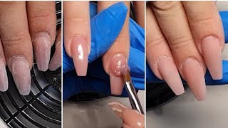 How to rebalance gel nails Nail infill step by step for beginners Real time nails backfilling [upl. by Ziom]