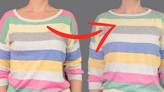 A great sewing trick how to downsize a large neckline simply and quickly [upl. by Loutitia241]