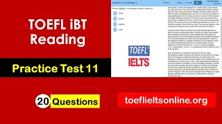 TOEFL iBT Reading Practice Test 11 with Answers IMPROVE your TOEFL iBT Score [upl. by Vyse]