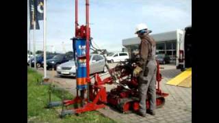 Rammfundament für Fahnenmast mit Bodenanker [upl. by Lacim]