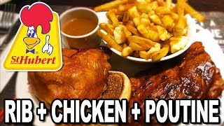 St Hubert 🍗 Rotisserie Chicken 🍗 and Ribs amp Poutine in Montreal [upl. by Finzer]