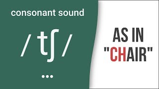 Consonant Sound  tʃ  as in quotchairquot – American English Pronunciation [upl. by Yerrot27]