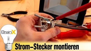 Strom Stecker anschließen montieren LED Strahler [upl. by Aihseuqal]