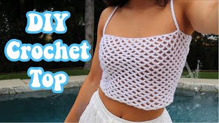 Fishnet Crochet Top ⏐ Beginner Friendly Crochet Tank Top [upl. by Brothers]