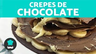 CREPES DE CHOCOLATE  Receta fácil PASO A PASO  Masa de crepes de chocolate CASERA [upl. by La715]