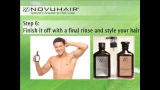 How to Use Novuhair Topical Scalp Lotion amp Novuhair Herbal Shampoo [upl. by Aillil269]