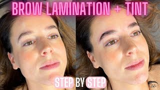 LAMINATION  BROW TINT PROCESS Step by Step using Thuya and Brow Code [upl. by Kerman]