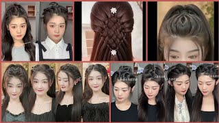 new hairstyle korean girl  tutorial hairstyle korean  latast hairstyle [upl. by Alyahc]