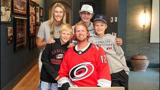 Eric Staal Jersey Retirement Surprise [upl. by Netnilc186]