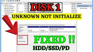 Disk 1 unknown not initialized FIX [upl. by Schott]