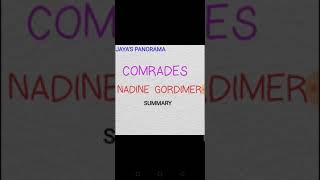 COMRADES BY NADINE GORDIMER  SUMMARY [upl. by Remat213]