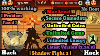 Shadow Fight 2 Hacking  How To Get 52Max LevelUnlimited CoinsGemsEnergy In SF2 V2360 7 [upl. by Acus]