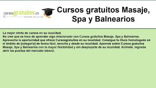 Cursos de masajes gratis [upl. by Hazelton]