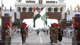 Wagah Border Ceremony IndiaPakistan Flag Retreat [upl. by Tiras]