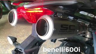 Loudest exhaust for Benelli 600i compilation [upl. by Taimi]