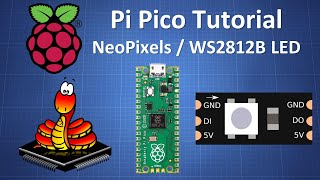 Raspberry Pi Pico Tutorial  NeoPixels  WS2812B LEDs [upl. by Eelak]