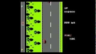 Road Fighter Gameplay  Old TV Video Games  Nintendo [upl. by Yarak]