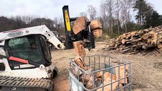 🌲🪵Roy and Ridge using the Halverson HWP 150 Firewwod Processor on Bobcat T750 [upl. by Estes]