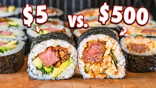 5 Sushi Rolls Vs 500 Sushi Rolls [upl. by Atsira]