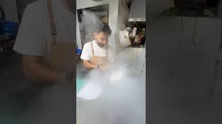 Steam clouds to clean a white hat dryclean smallbusinessowner [upl. by Siraf]