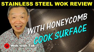 Review of a stainless steel wok with a honeycomb surface that is nonstick and scratch resistant [upl. by Aerol693]