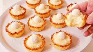 Coconut tartlets  No flour Dessert  Tart recipe [upl. by Anesusa610]