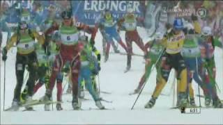 Magdalena Neuner  28th World Cup win  Oberhof Mass Start Jan 2012 [upl. by Hulburt]