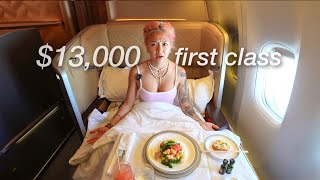 13 HOURS IN A 13000 FIRST CLASS AIRPLANE SEAT ALONE AT 21 YEARS OLD [upl. by Gnad620]