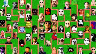 SURVIVAL MEGA MAZE with 100 OBUNGA NEXTBOTS in MINECRAFT animation gameplay  coffin meme [upl. by Pass]