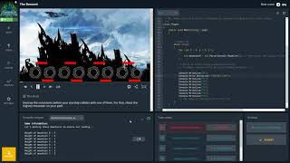 CodinGame C The Decent Test Case 1 HARD CODE Example Full Raw Video [upl. by Xonk]