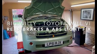 Rear brake shoes and ABS light fix  Toyota WiLL vi  Not A Proper Classic [upl. by Selia]